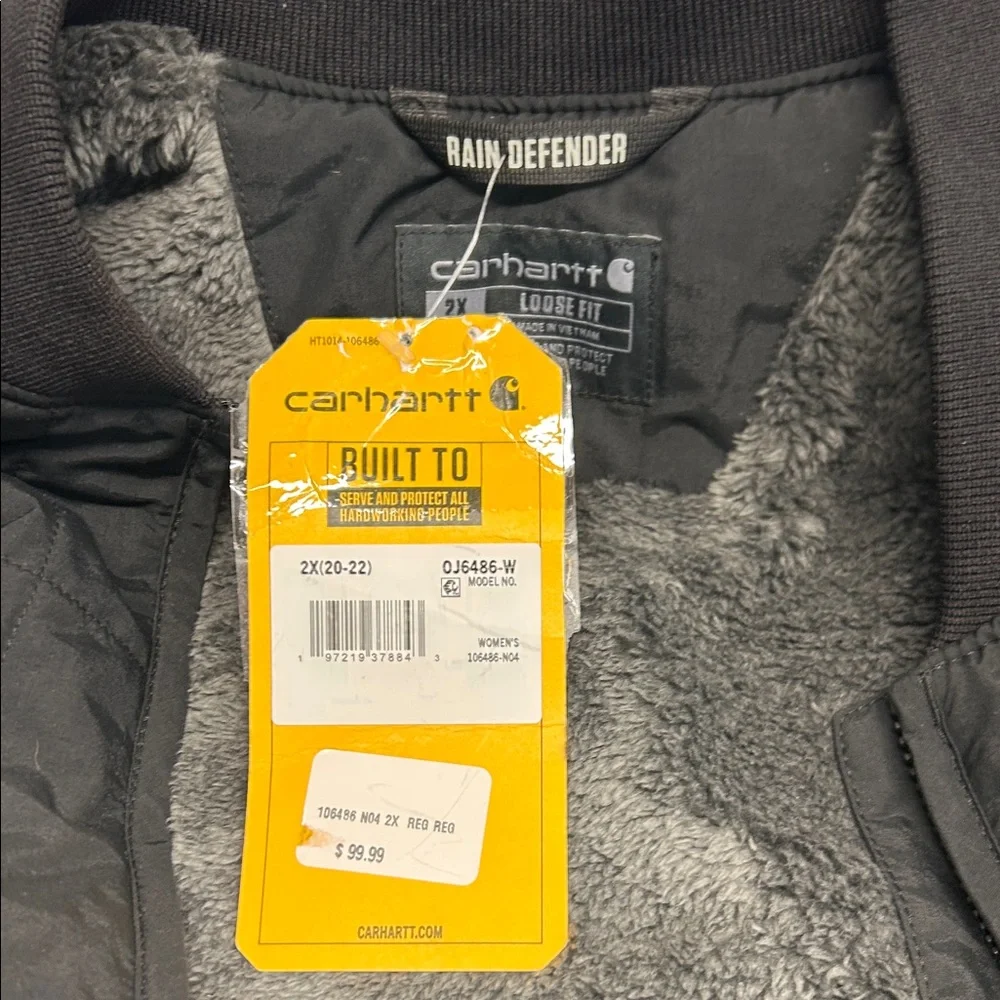 Carhartt Women's Black Bomber Jacket with Fleece Lining - Picture 4 of 7